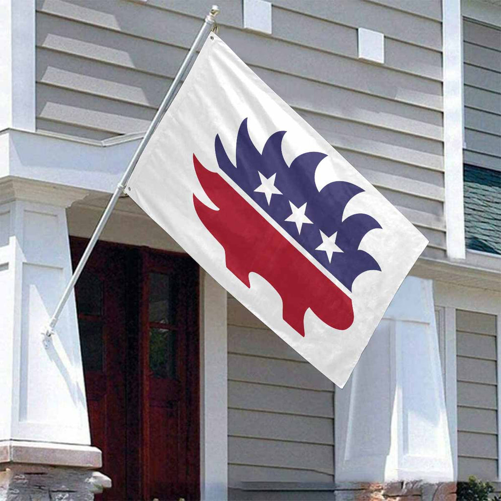Red White and Blue Porcupine Single-Sided Flag(4 x 6)(One Side) - Proud Libertarian - Proud Libertarian