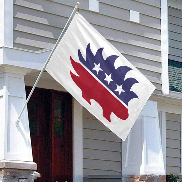 Red White and Blue Porcupine Single-Sided Flag(4 x 6)(One Side) - Proud Libertarian - Proud Libertarian