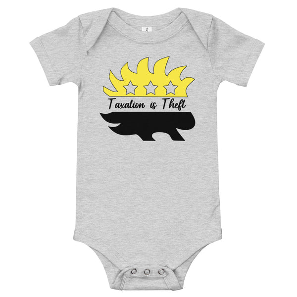 Taxation is Theft Porcupine Baby short sleeve one piece - Proud Libertarian - Rachael Revolution