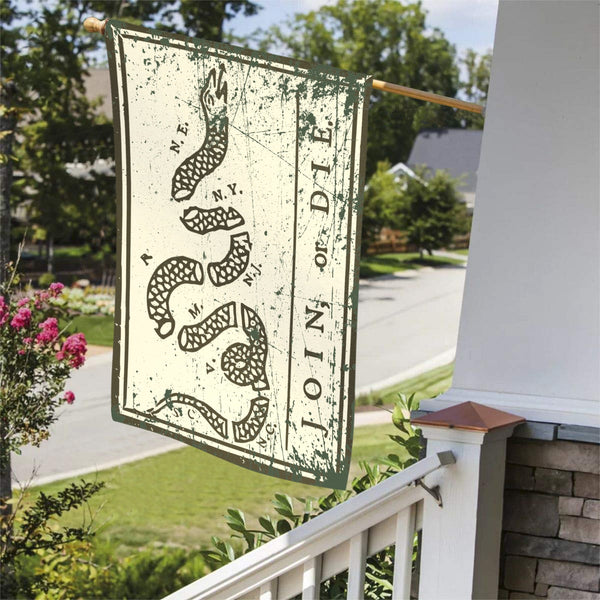Join or Die Vintage Flag (Two-Sided) - Proud Libertarian - Libertarian Frontier