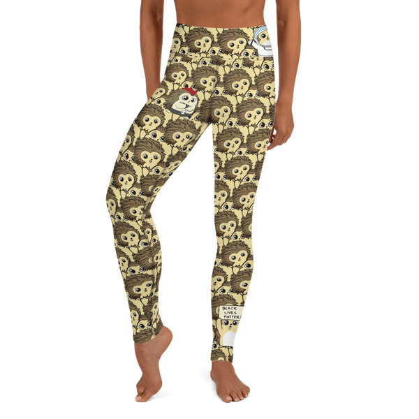 Libertarian Party Cartoon Porcupine Yoga Leggings - Proud Libertarian - Cartoons of Liberty