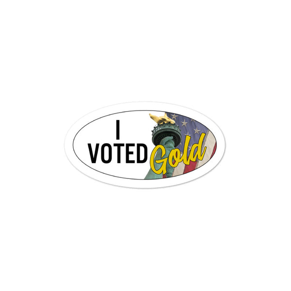 I Voted Gold - Vote Stickers 1 x 2 Ovals (Quantity 8) - Proud Libertarian - Proud Libertarian