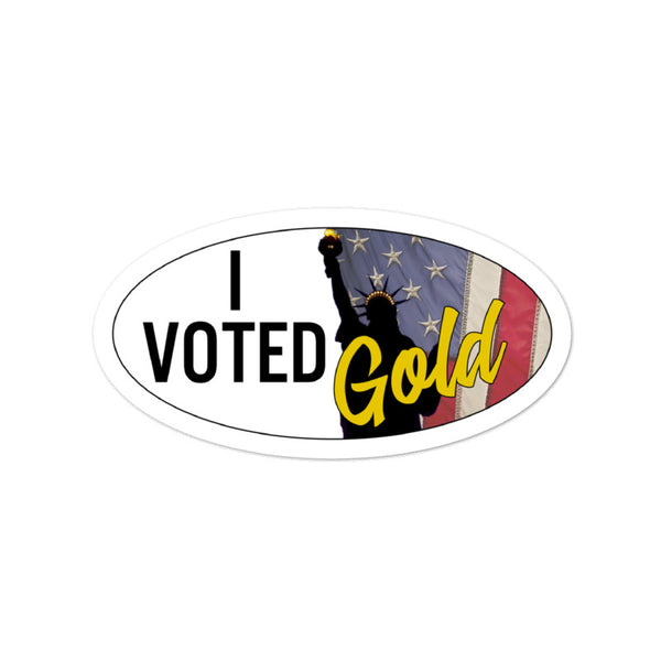 I Voted Gold - Vote Stickers 1 x 2 Ovals (Quantity 8) - Proud Libertarian - Proud Libertarian