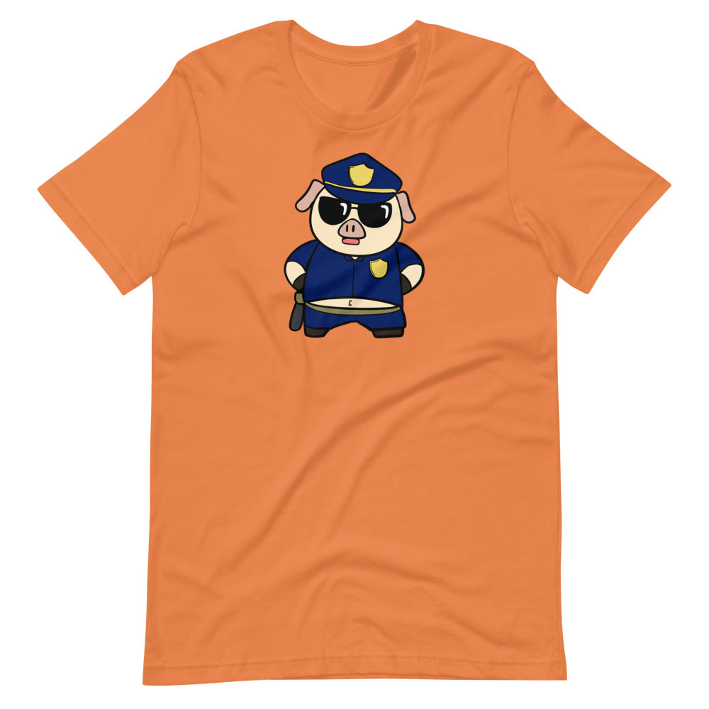 Police Pig Cartoon Short-Sleeve Unisex T-Shirt - Proud Libertarian - Cartoons of Liberty