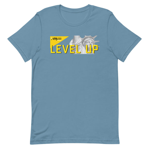 Level Up for Liberty LP Indiana Short-Sleeve Unisex T-Shirt - Proud Libertarian - Libertarian Party of Indiana
