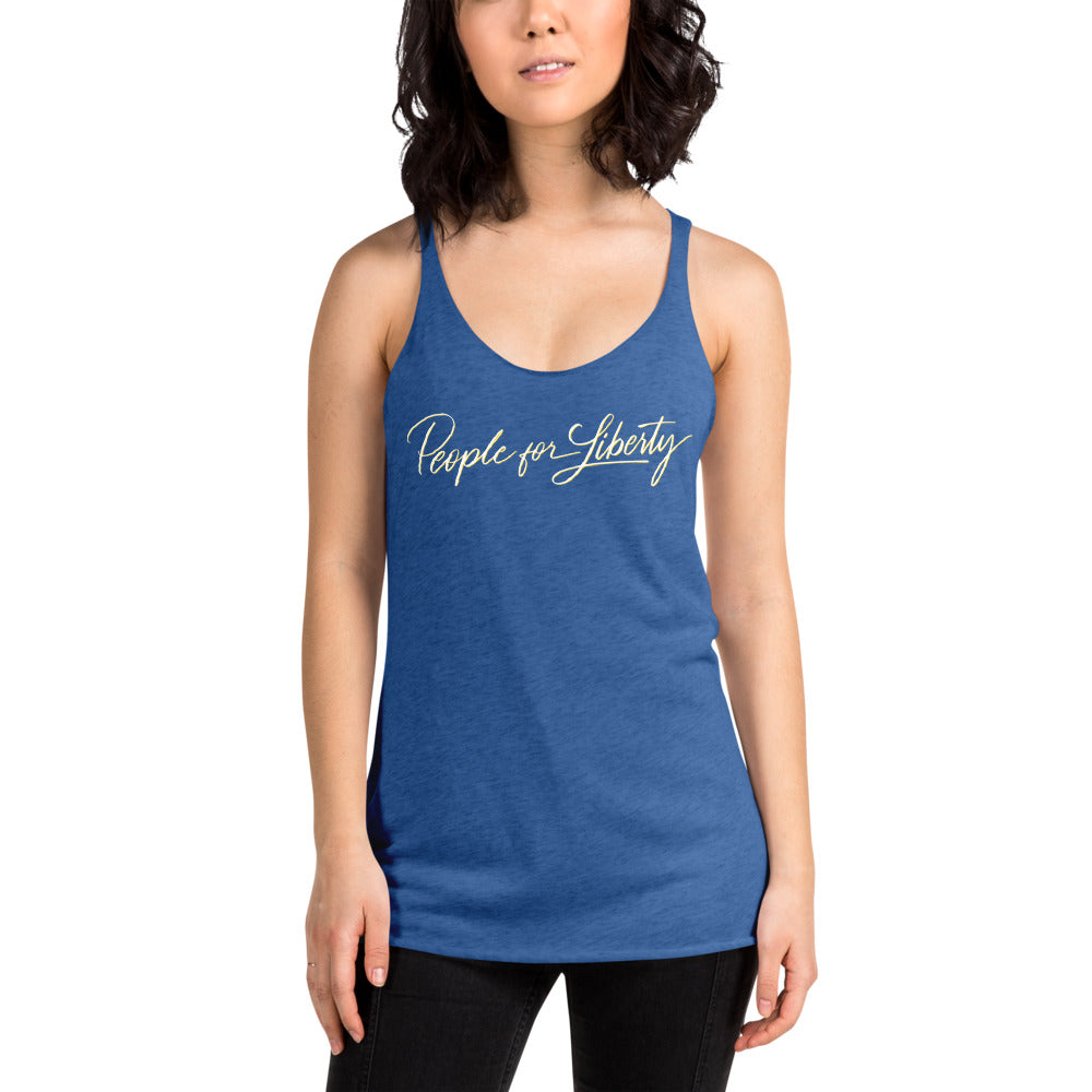 People for Liberty (Script) Women's Racerback Tank - Proud Libertarian - People for Liberty